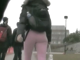 Fitty In Tight Pink Pants Walking From The Gym Street Candid Ass