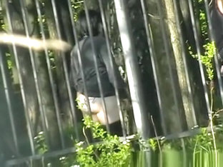 Woman Pissing In Public Park