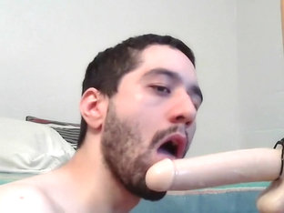 Suck And Fuck Bandit Dildo While In Chastity