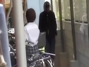 Blouse Sharking Attack With Brown-haired Asian Schoolgirl Being Surprised
