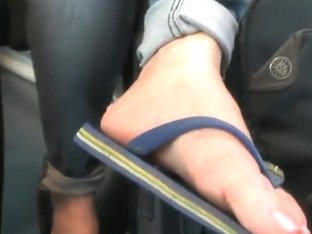 Candid Feet On Train 8