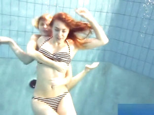 Horny Girls Strip Eachother In The Pool