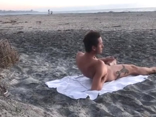 Horny Guy Jerkin Off At The Beach