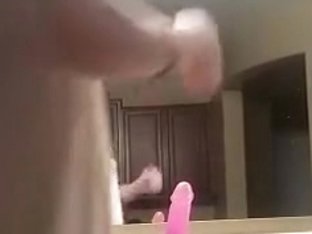 Riding Her New Sextoy On The Bathroom Sink And Tasting Her Own Pussyjuice