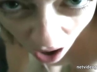 Wang junkie dilettante sweetie receives her face overspread with sex cream