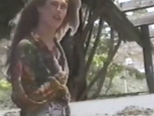 Brunette flashes at public park  beach