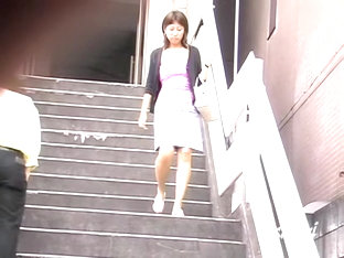 Stairs Sharking Encounter With Lovable Asian Princess Losing Her Top