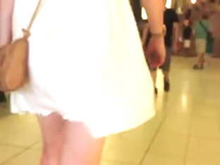 See Thru- White Dress Blank Thong