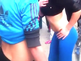 Brunette Teens In Leggings Dancing