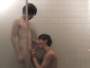 Twink boys play in the shower