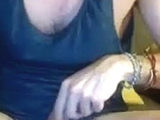 Pretty boyfriend is jerking off within doors and memorializing himself on webcam