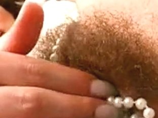Unshaved Vagina and Pearls