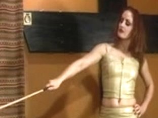 Angel Acquires Her Whip For Flogging Fella On Stool