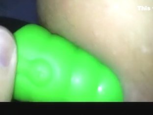 Green dildo makes me happy