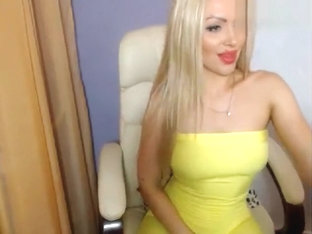Gorgeous blonde IIEVAII in a yellow jumpsuit