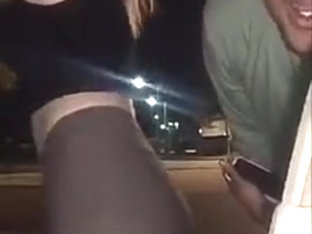 Sexy Girl In Tight Leggings Twerking Outside