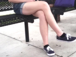 Candid Crossed Legs Bouncing