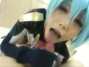 Rei naked in an amateur cosplay of her favorite character