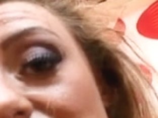 Denise K rides Sybian and eats cum