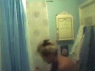 Shower cam caught a nice big tittied babe today