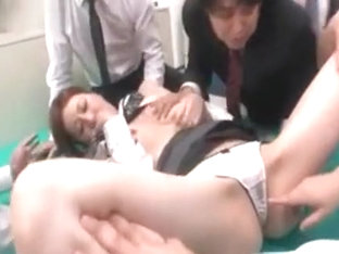 Innocent Asian Schoolgirl Gets Pussy Rubbed In Group Sex