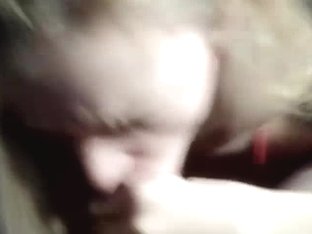 Blonde sucks a dick dry