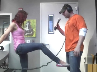 Radio Host gets kicked in the balls