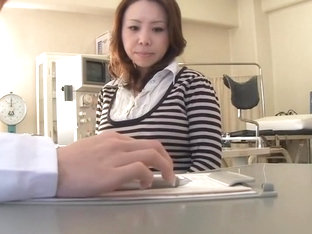 Japanese hottie screwed with a dildo during medical exam