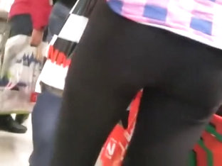 Girl With Nice Ass At The Supermarket Checkout