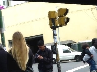 Beautiful Blonde Chick In Street Candid Video