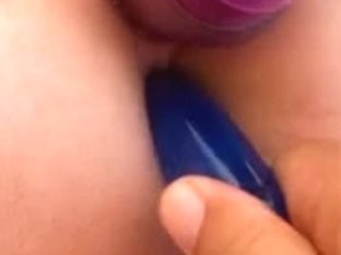 3 dildos in her 2 holes!