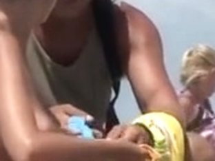 Huge tits in beach voyeur movies