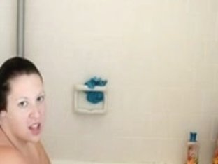 Giant Tit Mara dildos in tub