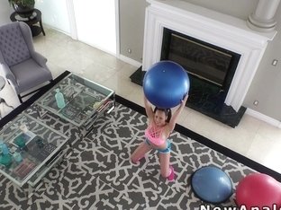 Teen Girlfriend Anal Bangs On Pilates Ball