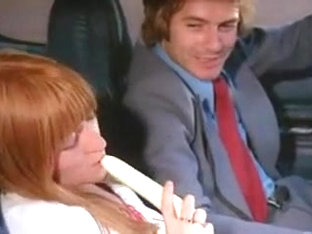 Vintage Hairy French Redhead Sucks And Toys In Car