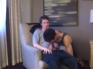 Blowing His Shy Lover On Webcam