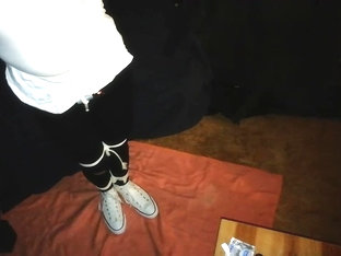 Crossdresser selfbound but can't cum