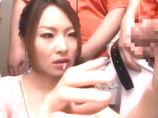 Horny Japanese chick Akari Kobayashi in Exotic Blowjob, Gangbang JAV clip