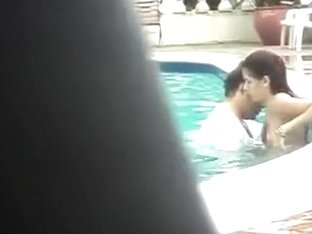 Pair Copulates In Public Pool With People Around 'em