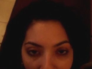 Wife licking my cum off her lolipop