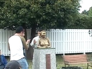 Cosplay Porn: Public Painted Statue Fuck Part 4