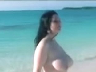 Angela White On The Beach