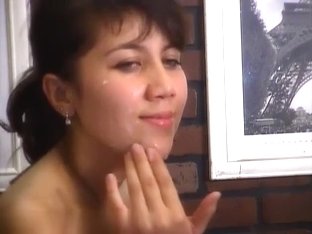 Cum all over her hot face