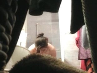 Voyeur Tapes A Hot French Girl Naked In The Bathroom