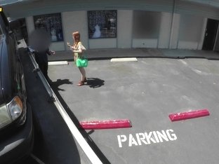 Redhead Babe Giving A Great Blowjob So She Doesnt Get Towed