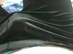 Pissing black tights