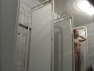 Long Hair Teen With Hairy Pussy Showering