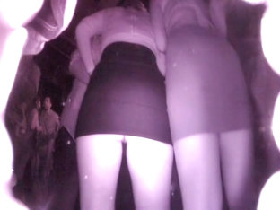 Revealing skirts in a night club