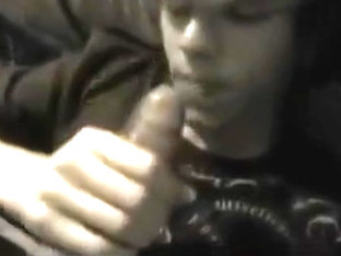 Twink shoves his cock into his friends mouth