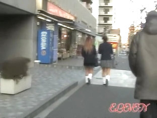 Group Street Sharking With Two Sexy Schoolgirl Being Nicely Intercepted
